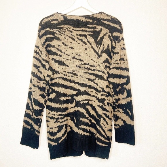 PAM & GELA Tiger Striped Pocketed Brown and Black Cardigan S - Picture 7 of 10